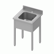 Plonge inox adossée avec 1 bac sans étagère 600x600x900 soudée - P934406060S