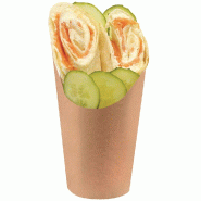 Pot wrap brun - diamètre Ø7.3x12cm - par 50 - 360 ml - carton et polyéthylène