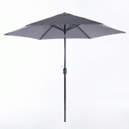 RATTATAN Parasol de jardin extérieur, hexagonal, pliable, inclinable, ouverture avec manivelle, toile en polyester, structure en aluminium – Levant