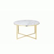 SalesFever Table basse 80 cm | Plaque de verre revêtue d'une feuille d'aluminium aspect marbre | Cadre en métal | L80 x P80 x H45cm|couleur or blanc SalesFever Table basse 80 cm | Plaque de verre revêtue d'une feuille d'aluminium aspect marbre | Cadre en métal | L80 x P80 x H45cm|couleur or blanc