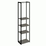 Structure Cage noir 60x40x240cm 4 tablettes anthracite