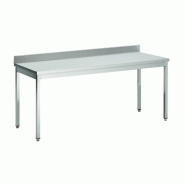 Table adossee inox 304 bords droits, pieds car. 1000x600