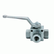 Vannes VBS 3 voies électro zinguées percées pour passage en T - Femelle gaz - Acier - Basique