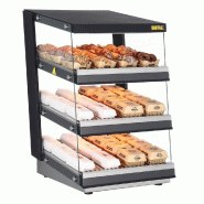 Vitrine chauffante inclinée à glissière 3 étagères - Buffalo - HW926