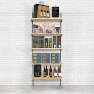 Élément de départ Cremablack 5 tablettes chêne clair L90xH240cm
