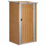 Abri de jardin marron 118,5 x 97 x 209,5 cm Acier galvanisé Modèle Vega Prestige - 150902