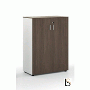 Armoire moyenne Pigreco - MARTEX. - Noyer, Blanc pastel_0