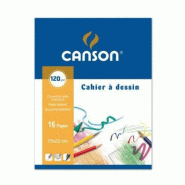 CANSON Lot de 15 Cahier Dessin 17x22 32p./16 feuilles 120g/m², couverture carte - 3148950271112