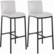 CLP Lot de 2 Tabourets de bar Freeport Blanc /Similicuir - blanc polyester 327329 CLP Lot de 2 Tabourets de bar Freeport Blanc /Similicuir - blanc polyester 327329