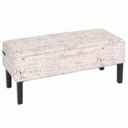 Décoshop26 - Banc banquette coffre de rangement en tissu crème avec écriture 95 x 36 x 44 cm 04_0005825 - 3000261519454 Décoshop26 - Banc banquette coffre de rangement en tissu crème avec écriture 95 x 36 x 44 cm 04_0005825 - 3000261519454