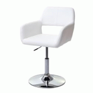 Décoshop26 - Chaise de salle à manger bureau design rétro synthétique blanc pied chrome 04_0002165 - blanc 3000254332695 Décoshop26 - Chaise de salle à manger bureau design rétro synthétique blanc pied chrome 04_0002165 - blanc 3000254332695