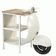 Etagère Road to Vintage blanc plateau bois 100x55x87 cm