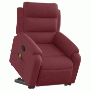 Fauteuil inclinable de massage Rouge bordeaux Tissu Modèle Corvoriax - 8721012174832