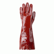 Gants EUROCHEM 3640, coton, enduit PVC rouge, Longueur 40cm - COVERGUARD | MO3640 Gants EUROCHEM 3640, coton, enduit PVC rouge, Longueur 40cm - COVERGUARD | MO3640