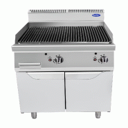 Grill à pierre de lave à gaz 2×9 kW, inox, allumage piezo, tiroir résidus, dimensions 80×90×114 cm, modèle AT9G8C-F - 4323