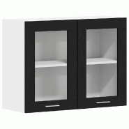 Helloshop26 - Armoire suspendue moderne avec étagère espace de rangement 80 x 31 x 60 cm en bois d'ingénierie noir 02_0051958 - noir Bois massif 30
