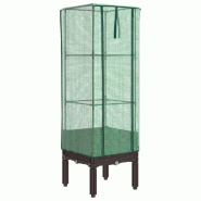 Helloshop26 - Jardinière bac lit surélevé plantes fleurs terrasse jardin surélevée avec housse aspect rotin 40 x 40 x 140 cm Marron 02_0038777 -