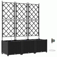 Helloshop26 - Lot de 3 cache-pots de jardin 120 x 40 x 142 cm avec irrigation moderne chic en acier noir 02_0058551 - noir acier 3000240653636