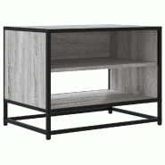 Helloshop26 - Meuble TV industriel avec grand rangement 61 x 40 x 46 cm style contemporain en bois d'ingénierie gris 02_0049618 - gris métal 3000235