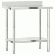 Helloshop26 - Table de travail de cuisine professionnelle avec dosseret 82,5 x 55 x 93 cm acier inoxydable 02_0045411 - 3000220665222 Helloshop26 - Table de travail de cuisine professionnelle avec dosseret 82,5 x 55 x 93 cm acier inoxydable 02_0045411 - 3000220665222