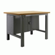 PROREGAL Établi BUFFALO WOOD avec placard | HxLxP 87x180x75cm | Capacité de charge 600kg | Gris - gris métal RS45-18 PROREGAL Établi BUFFALO WOOD avec placard | HxLxP 87x180x75cm | Capacité de charge 600kg | Gris - gris métal RS45-18