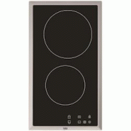 Table domino HDMC32400TX vitrocéramique inox/noir 30 cm Beko - noir Verre en cristal HDMC32400TX