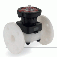 Vanne PVDF à membrane PTFE Dialock à bride fixe - Référence 34DKOF025P - Diamètre 25 mm, 32 mm, 50 mm