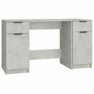 VidaXL Bureau avec armoire latérale Gris béton Bois d'ingénierie Modèle Atlas Office Industriel - gris 3115911