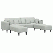 VidaXL Canapé avec coussin 3 pcs Gris clair Velours Modèle Vega ProDesk Signature - Matériau naturel 3335172