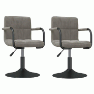 VidaXL Chaises pivotantes à manger lot de 2 gris clair velours Modèle Germelor - 334617_0