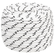 Vidaxl corde de bateau tressé blanc 14 mmx100 m polyester 152781