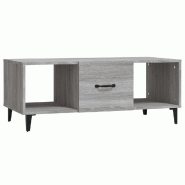 VidaXL Table basse sonoma gris 102x50x40 cm bois d'ingénierie Modèle Luna Plus - 817529