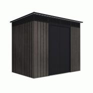 WASABI Abri de Jardin Extérieur 3,02 m² Robin t1 – Finition effet bois premium – Portes coulissantes – Grilles de ventilation - marron métal G01ME0100 WASABI Abri de Jardin Extérieur 3,02 m² Robin t1 – Finition effet bois premium – Portes coulissantes – Grilles de ventilation - marron métal G01ME0100