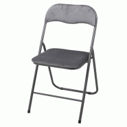 WellHome - Chaise pliante en velours 40x38cm en couleur grise - gris WH17426