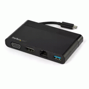 Adaptateur Multiport USB-C avec HDMI, VGA, Gigabit Ethernet & USB 3.0 - Mini Dock USB-C vers 4K HDMI