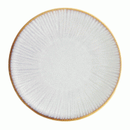 Assiettes Plates Drift En Relief Gris 180mm (Lot de 6) - Ref FU196 - Olympia - gris porcelaine 5050984745515