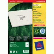AVERY 1400 étiquettes recyclées blanches, format 99,1 x 38,1 mm (100 feuilles A4 / cdt) - 4004182055915