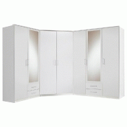 COMPOSITION D'ANGLE RANGEMENT DRESSING DORVAL BLANC 216 X 260 CM