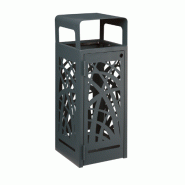 Corbeille de tri CYBEL 110L - Gris Anthracite ou Effet Corten - Structure monobloc, Acier poudré anti-UV, Verrouillage sans clé_0