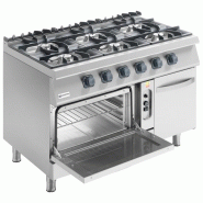 Cuisinière gaz sur four gaz statique gn 2/1 avec 6 brûleurs puissan... - PMS712CFG