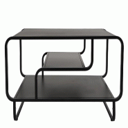 Décoshop26 - Table basse rectangulaire moderne avec trois étagères salon design épuré 45 x 80 x 40 cm en acier noir 04_0009387 - noir acier 30002