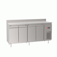 Gasfrit - Table réfrigérée sous comptoir à 4 portes, en acier inoxydable, réfrigération ventilée, groupe mural, 2230 x 600 x 850 + 100 mm - ino Gasfrit - Table réfrigérée sous comptoir à 4 portes, en acier inoxydable, réfrigération ventilée, groupe mural, 2230 x 600 x 850 + 100 mm - ino