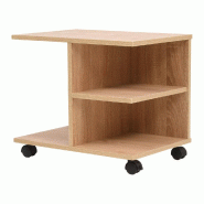 Helloshop26 - Étagère armoire meuble design étagère à roulettes 50 cm chêne marron 2702036/2 - marron 3001575858994