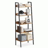 Helloshop26 - Étagère échelle bibliothèque à 5 niveaux 30 x 60 x 170 cm meuble de rangement sur pieds pour salon chambre cuisine 12_0005743 - 300