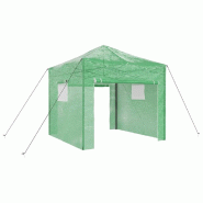 Helloshop26 - Serre rectangulaire pliable usage extérieur 290 x 290 x 315 cm facile à assembler design moderne en fer vert 02_0058860 - vert 3000240