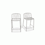 Lot de 2 tabourets haut in & out BRIS - beige