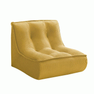 Oviala Business Fauteuil pour canapé modulable en velours 90 x 80 x 70 cm jaune - jaune polyester 114164