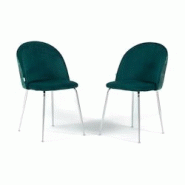 RATTATAN Lot de 2 chaises en velours décoratif d’intérieur, pieds en métal, design élégant pour cuisine, salle à manger, restaurant – Sara â RATTATAN Lot de 2 chaises en velours décoratif d’intérieur, pieds en métal, design élégant pour cuisine, salle à manger, restaurant – Sara â
