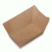 Ravier NOVABOX Rectangulaire Carton Kraft 400g - 107x69x41mm - 230g/m2 - PACK CHR Conditionnement Professionnel Snacking et VAE - - beige en carton AF