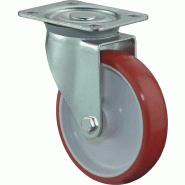 Rouleau de renvoi D. De la roue 150 mm cap. Charge 240 kg polyuréthane plaque L135xl110mm couleur rouleau rouge BS ROLLEN